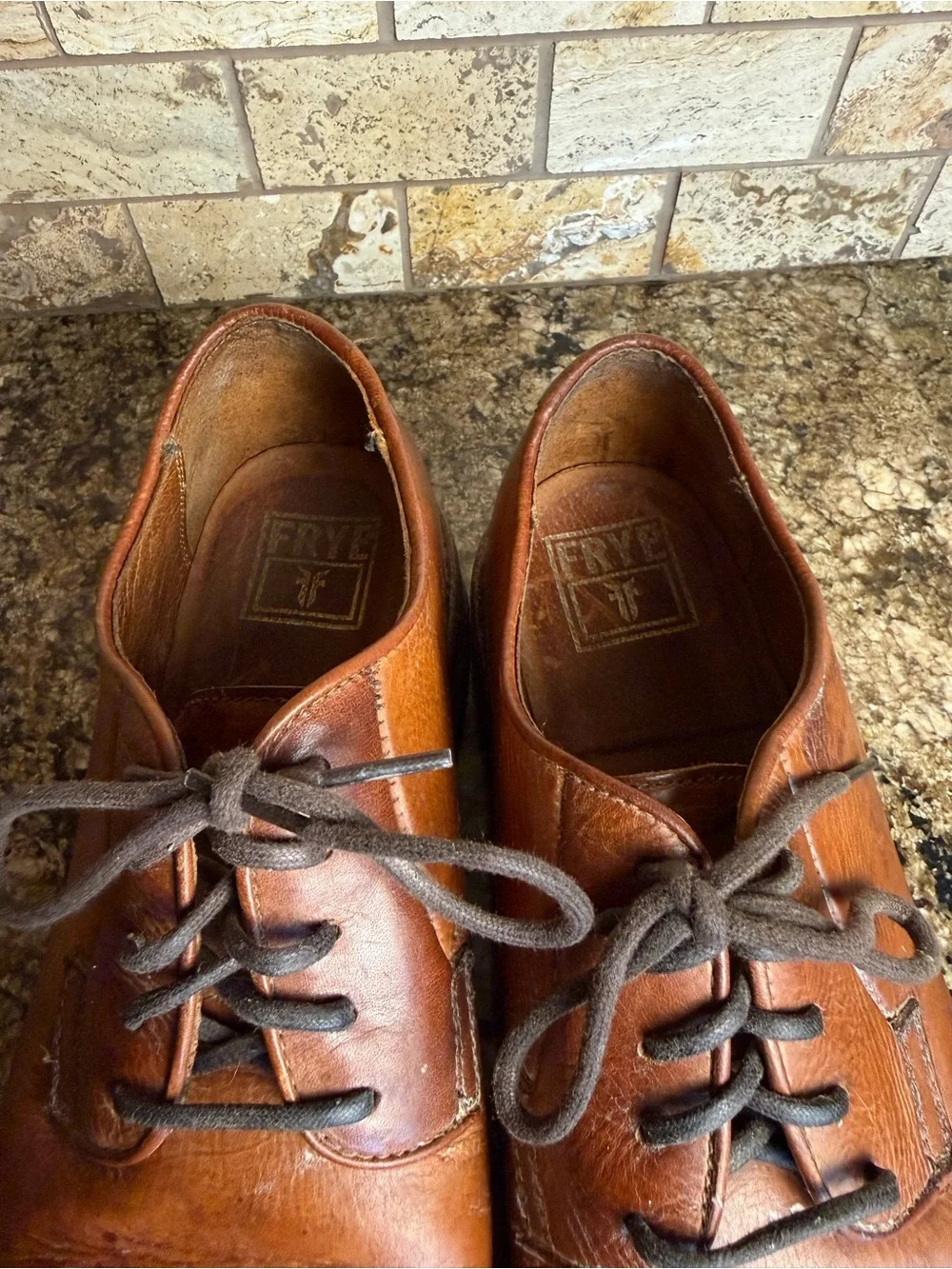 Frye Paul Men’s 10.5 D Leather Oxford Derby Dress Shoes Brown.